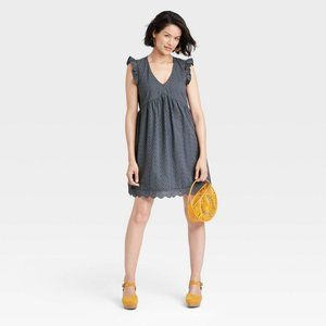 Women's Flutter Short Sleeve Eyelet Dress - Knox Rose™
